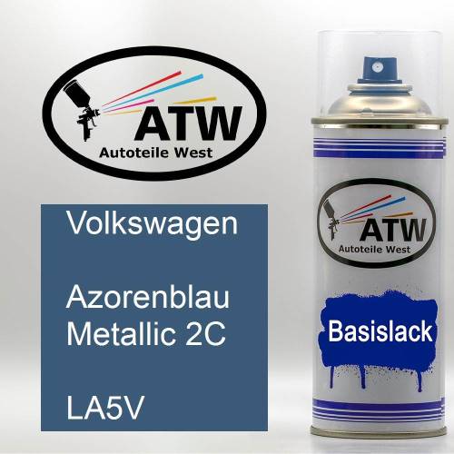 Volkswagen, Azorenblau Metallic 2C, LA5V: 400ml Sprühdose, von ATW Autoteile West.